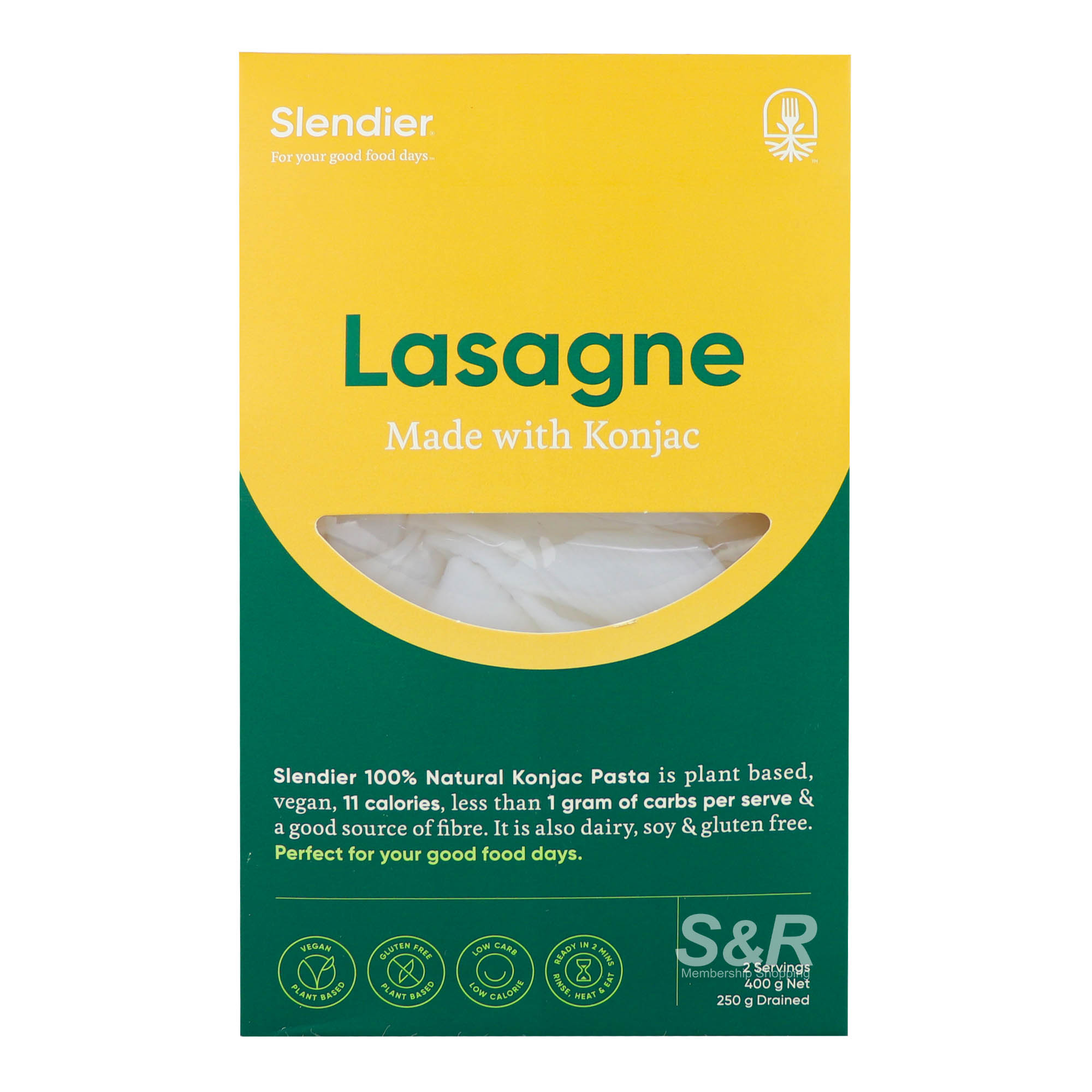 Slendier Lasagne Natural Pasta 400g Slendier Lasagne Natural Pasta 400g